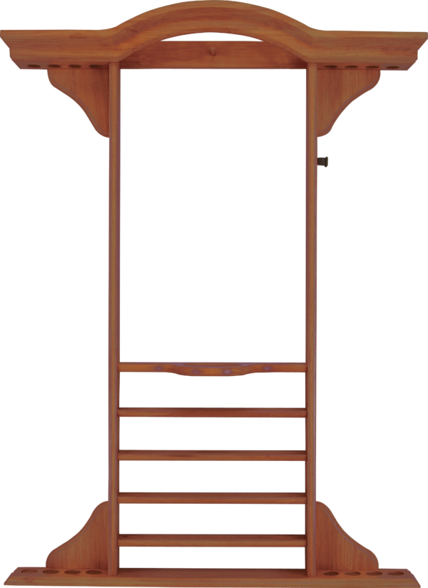 Deluxe 8 Cue Wall Rack - Honey